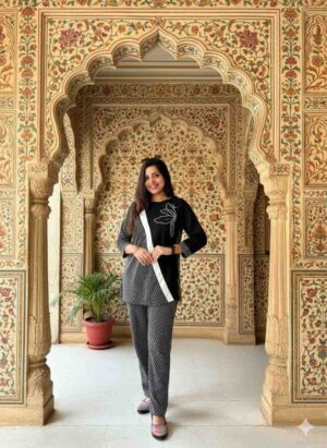 Black Flora Cord Set