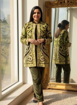 Heena Green Velvet Jacket Cord Set