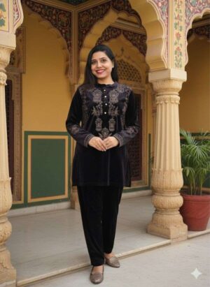 Luxury Emerald Embroidered Co-ord Set