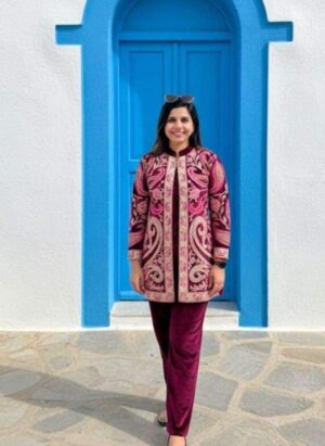 Purple Velvet Jacket Co-ord Set