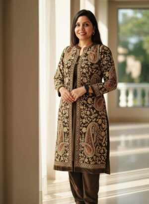 Velvet Embroidered Jacket Suit