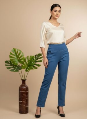 High-Rise Denim Pants