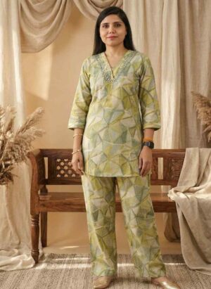 Geometric Mirror Work Print Co-ord Set