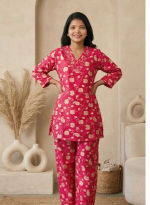 Vibrant Fuchsia Pink Floral Co-ord Set