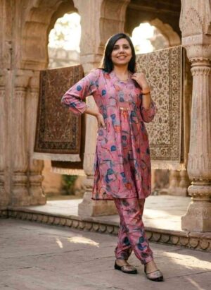 Pink Floral Cotton-Blend Co-ord Set