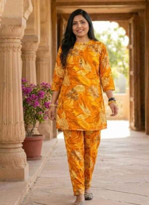 Yellow Floral Fusion Co-ord Set