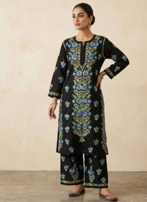 MULTICOLOUR LUCKNOWI CHIKANKARI KURTA SET